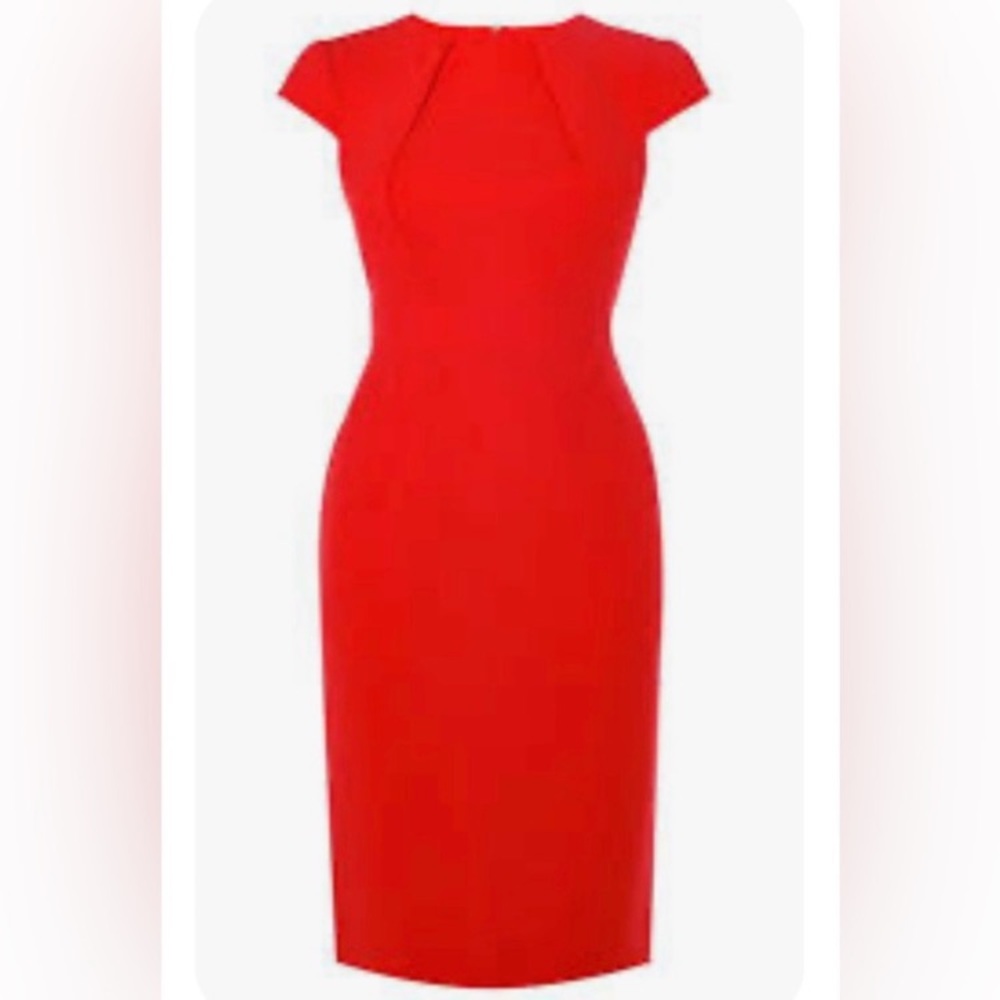 Karen Millen Red Crepe Dress Size US 6 NWOT